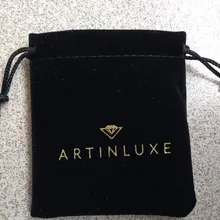 Высокое качество Цвет: черный бархатный мешок ювелирных изделий на заказ 8,5*9 см Бархатный шнурок ювелирных изделий мешки для браслетов с логотипом