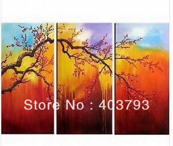

plum flower modern fashion oil painting on canvas for decoration free shipping