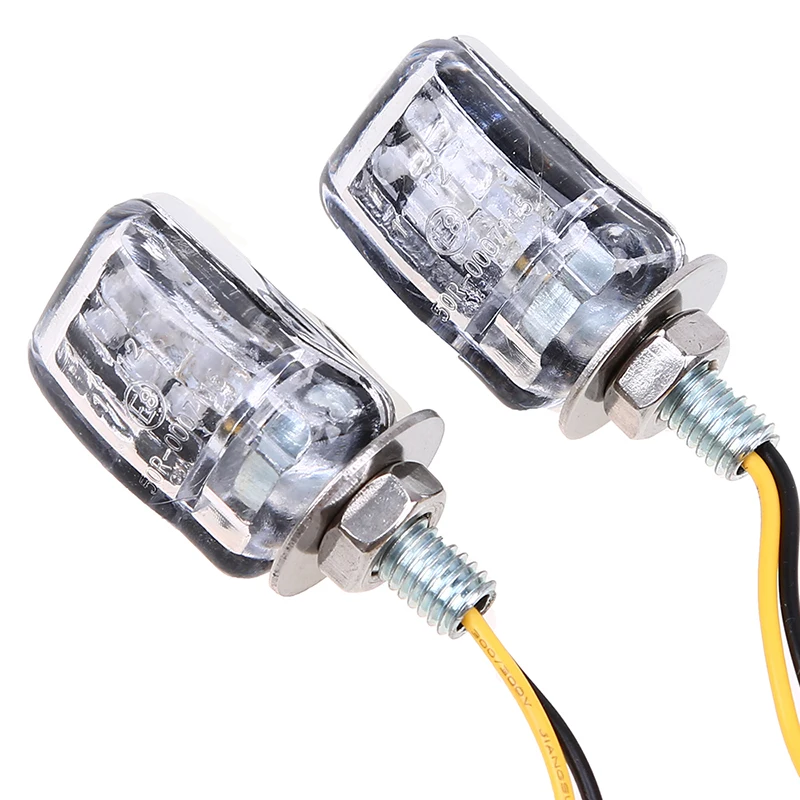 POSSBAY 12V 10W Chrome Motorcycle Turn Signal Dirt Bike Motorbike LED