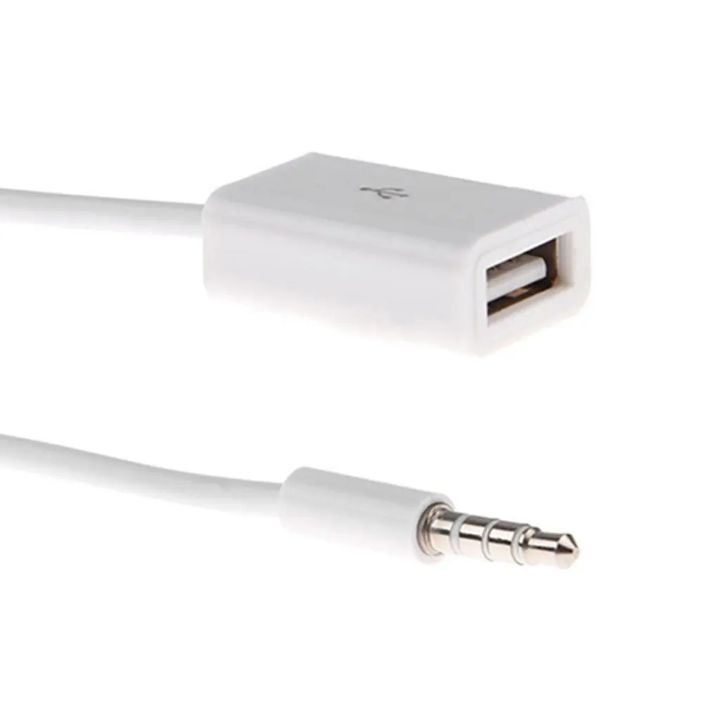 Новая мода Белый 3,5 мм штекер AUX аудио разъем для USB 2,0 Женский конвертер шнур Кабель-адаптер для автомобиля MP3 для телефона горячая распродажа