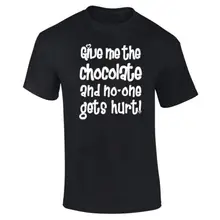 Мужская забавная футболка Give Me The Chocoholic новые S XXL футболки