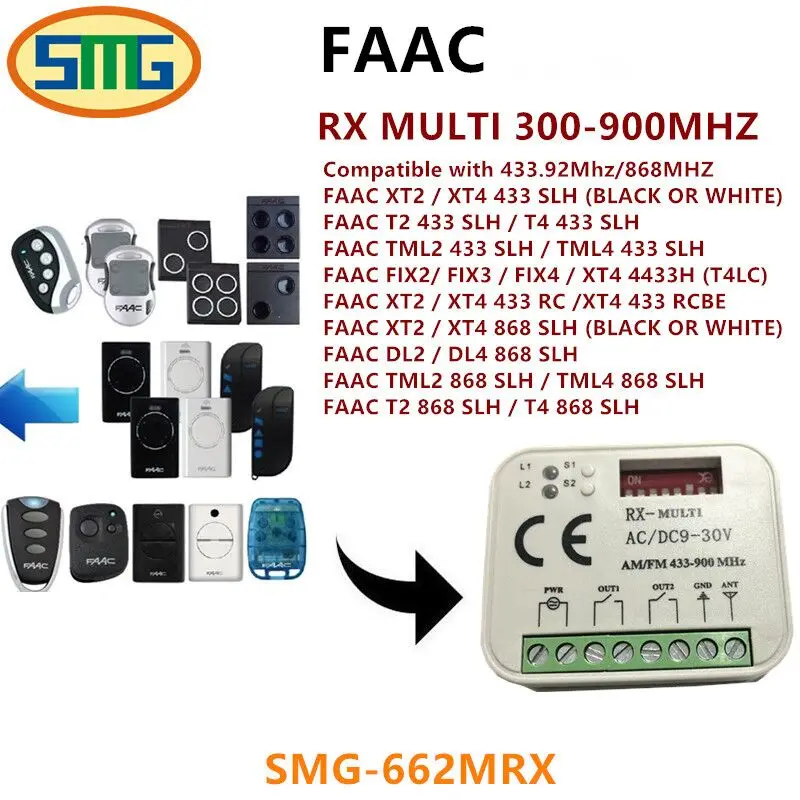 

FAAC XT2 XT4 868SLH Self Learning Rolling Code Remote Control 433 MHz + 868 MHz receiver