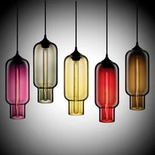 Art deco Hanging colorful 2 style glass e27 e26 Pendant Lamp Modern with led Lights cord for restaurant living room Kitchen bar