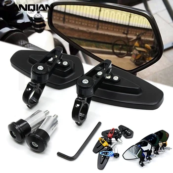 

Universal 7/8"" 22mm handle bar motorcycle bar end mirror Motorcycle Mirror for Kawasaki z250 z1000 z900 er6n er6f YAMAHA KTM