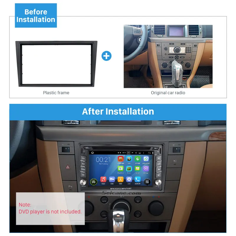 Seicane серебристо-серый 2 Din набор для автомобиля радио CD плеер панель Рамка для 2006+ Opel Vectra Astra Zafira