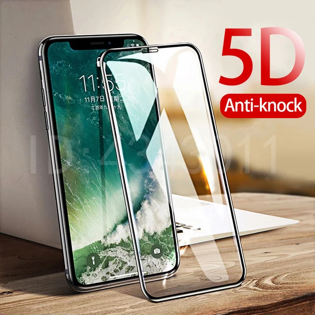 Cheap FlanaGan 5D Curved Edge Full Cover Screen Protector For iPhone X 10 0.27mm Tempered Glass On The For Apple iPhone X Glass Film