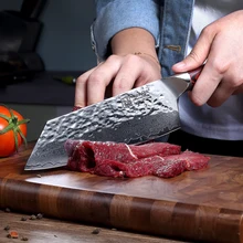 Sunnecko 7 дюймов дамасский Кливер нож японский AUS10 стальное ядро молоток лезвие G10 ручка кухонный шеф-повара кухонные ножи nakiri Cut