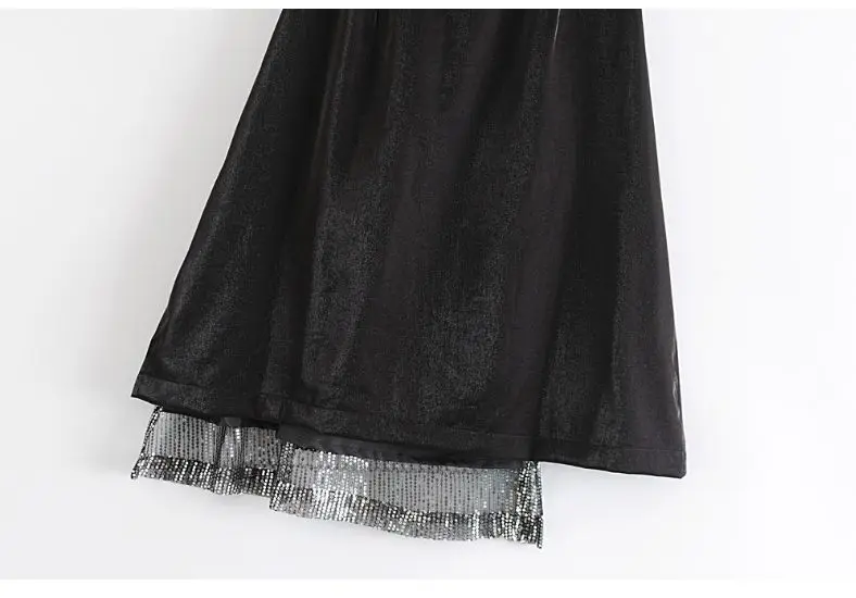 HCBLESS 2019 Летние Новые Женские Стандартная юбка блестками Высокая талия кружевная длинная юбка