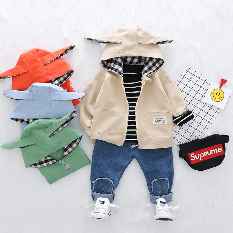

Baby Clothing Sets For Boys Girl Outfit Suit 2019 Spring Autumn Children Set Jacket + Full Sleeve T-shirt + Jeans 3PCS Cotton
