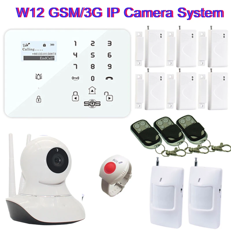

P2P 720P HD GSM Camera IP Camera WiFi Wireless Mini CCTV Camera Monitor Security SMS Alarm GSM System SOS Panic Button W12E