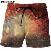 Dykhmily Новинка года поступления Для мужчин Пляжные шорты Лето призвание Пляжные шорты для будущих мам Модные свободные 3d принт черный город Повседневное короткие штаны