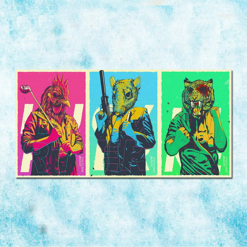 Художественный шелковый постер Hotline Miami Hot Game печать на холсте 13x26 24x48 дюймов