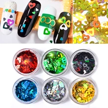 6pcs Shiny Round Ultrathin Sequins Colorful Nail Art Glitter Tips UV Gel 3D Nail Decoration Manicure DIY Accessories 2019 new new 3d nail art tips laser silver sequins square round sequins nail glitter rhinestone diy nail wheel art decoration