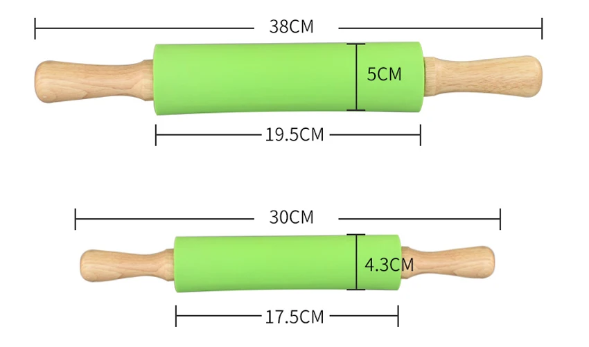 ERMAKOVA силиконовая Скалка с деревянной ручкой тесто ролик тесто пицца выпечка пирог паста и печенье инструменты для выпечки