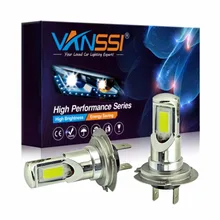 VANSSI 2 шт. H7 светодиодный противотуманный светильник высокой мощности 2x24-ex COB светодиодный чипсеты авто светодиодный H7 DRL Лампа 6000K белый/3000 k желтый
