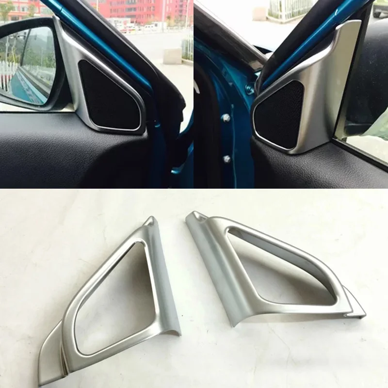 ABS Chrome For Suzuki Vitara 2016 inner A column Audio Speak Sound Cover Ring circle font