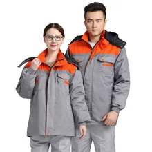 Winter Men Working Jacket Long-sleeved Warm Cotton-padded Work clothes uniforms Reflective strip Safety Clothing Liner removable(China) Winter Men Working Jacket Long-sleeved Warm Cotton-padded Work clothes uniforms Reflective strip Safety Clothing Liner removable(China)