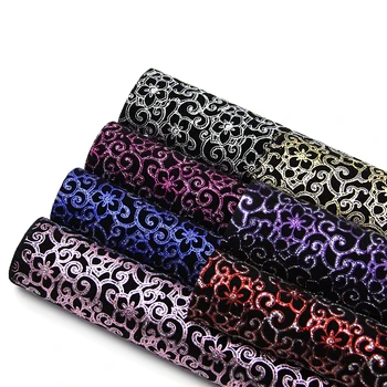 

7pcs/set 20*34cm Colorful Hot Gold Flower Glitter Synthetic Leather Set,DIY handmade materials for shoes bag,1Yc6335
