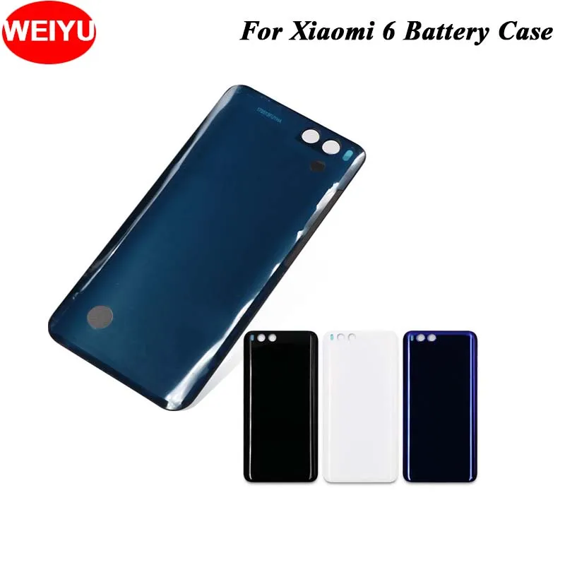 Запасная Задняя крышка батареи WEIYU для Xiaomi Mi 6 твердый стеклянный защитный чехол