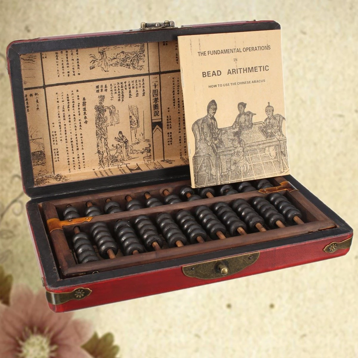 Vintage Chinese Wooden Bead Arithmetic Abacus Collection Gift for Children