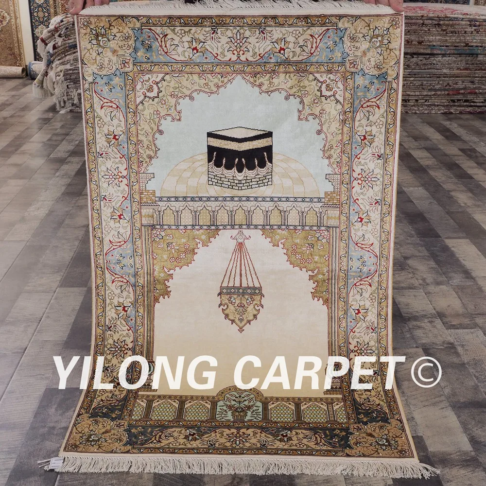 Yilong 2 5 'x4' Восточный Шелковый молитвенный коврик ручной работы персидский