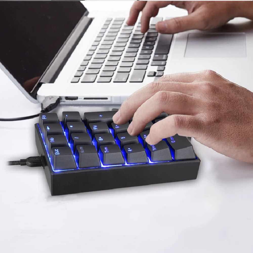 AVATTO Механическая Blackit USB Проводная цифровая клавиатура с 21 клавишей Расширенная