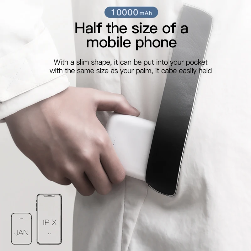  Baseus 10000 mAh Mini Power Bank Kleine Tragbare Ladegerät 10000 mAh Power Für iPhone Xiaomi Samsun
