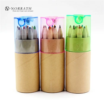 

12 Pcs Kraft Paper Cartridges Multicolor Pencil 12 Colors Loading Sharpener Cover Drawing Color Of Lead Color Pencil