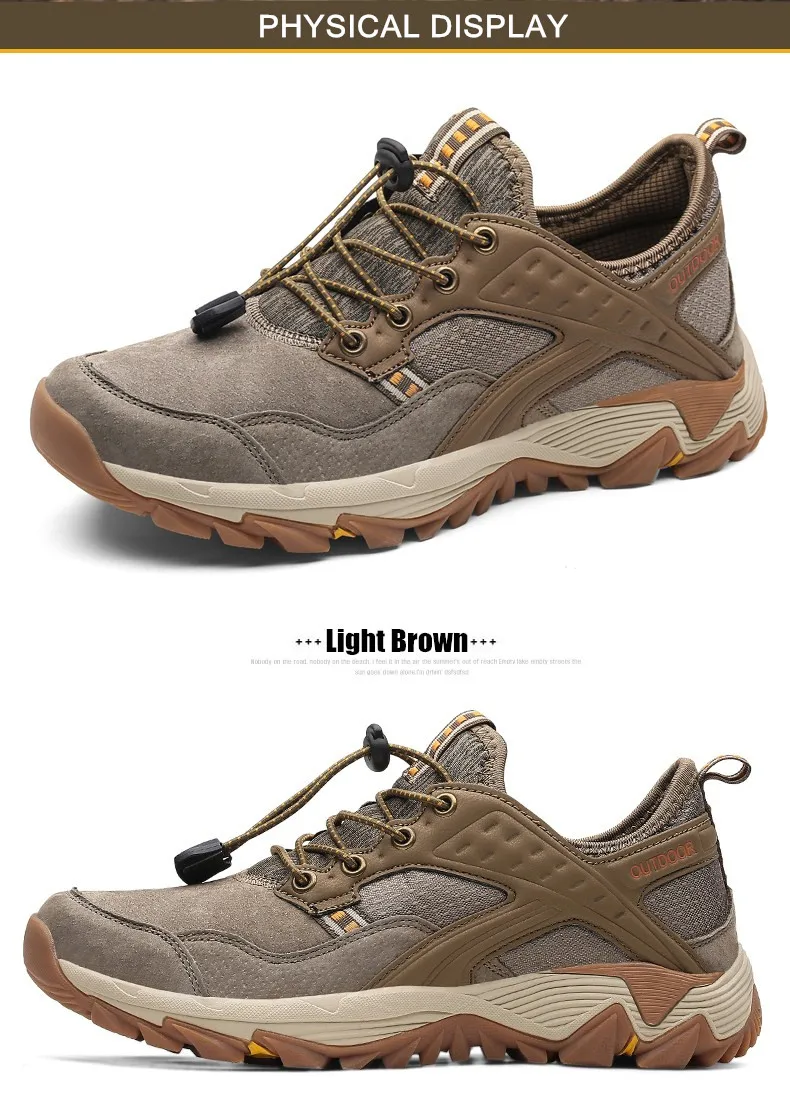 Couro genuíno caminhadas sapatos homens 2018 nova