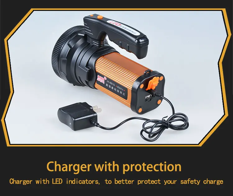carregamento super brilhante homehold led portátil pesca luz 10 w lanterna searchlight