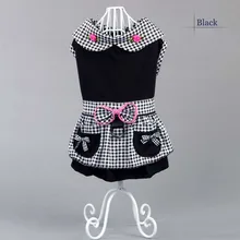 Vestido a cuadros de flores con lazo lujoso para cachorros y perros falda tutú de Gato vintage de verano Boda de Princesa para perros y chihuahua