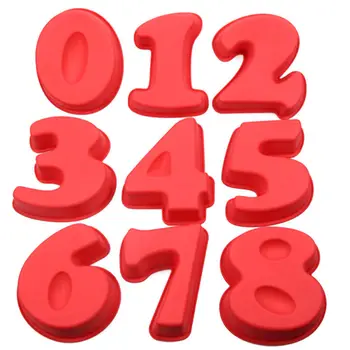 

1Pc Red Large Silicone Number Cake Tin Mould Birthday Anniversary 0 1 2 3 4 5 6 7 8 Numbers Cake Baking Moulds Bakeware C42