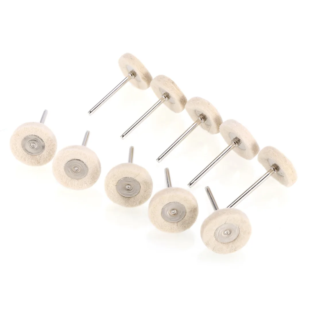 10PCS Wool Felt Polishing Buffing Wheel Drill Grinder Buffing Pad for Wood Metal Polishing Wheels Rotary Tools