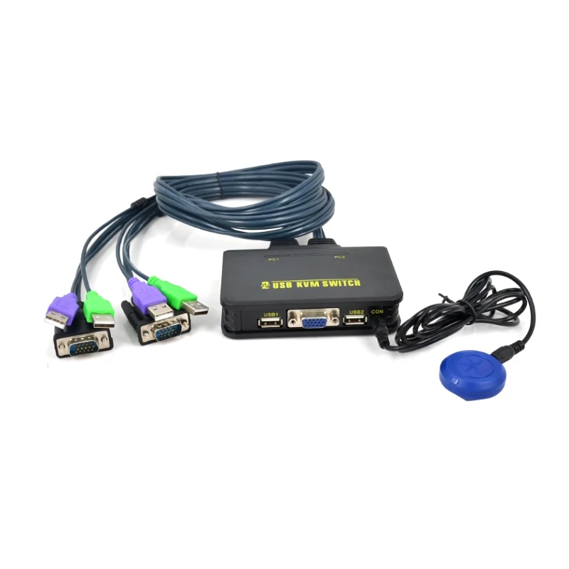 Charmvision VK21 2 Порты и разъёмы USB VGA kvm-переключатель с кабелем 1,5 м линии HD extension line кнопки переключения контроллера 2 USB2.0 HDDB выход VGA