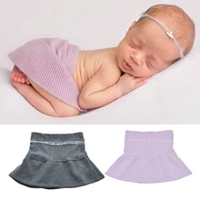 New Newborn Ruffle Upcycled Skirt& Mohair Tiebacks Set Baby Photography Prop Plead skirt FR024