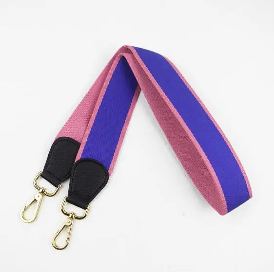 RTATD/холщовые женские сумки 105 см с ремешком в стиле пэчворк, женские плечевые ремни, национальная Золотая Пряжка, ручка для сумок, аксессуары B119 - Цвет: Pink Blue Gold