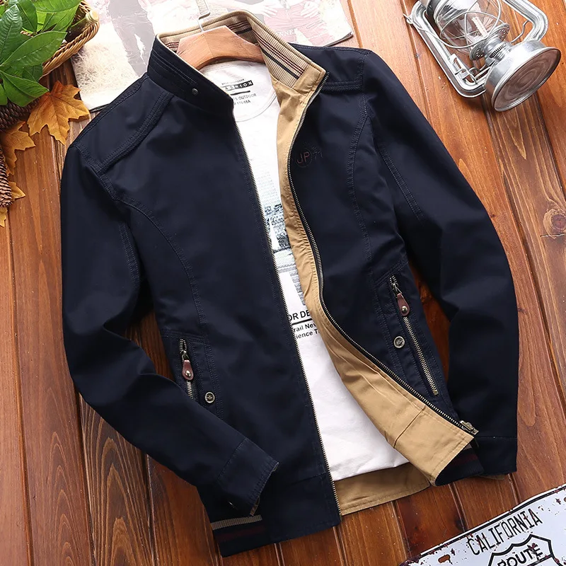 

Afs ZDJP 6xl 7xl 8xl JEE Plus Size Spring and autumn Jacket Solid Miliar Cotton Coat 2018 Male Double sided Loose coat