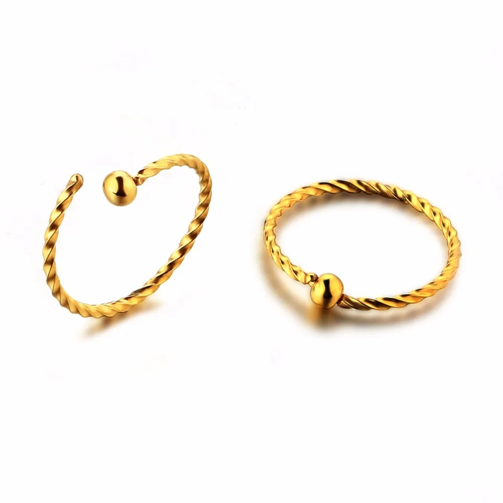 

2 PCS Stainless Steel Twist Easy open Captive Bead Ring Nose Ring Septum Small Round Earrings for Cartilage Jewelry