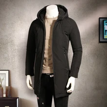 Зимняя Мужская Утепленная куртка средней длины с капюшоном, стеганая куртка, верхняя одежда