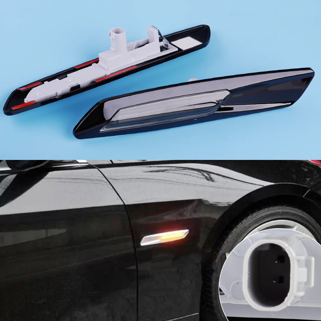 beler 2PCS 12V Amber LED Side Marker Indicator Turn Signal Light for