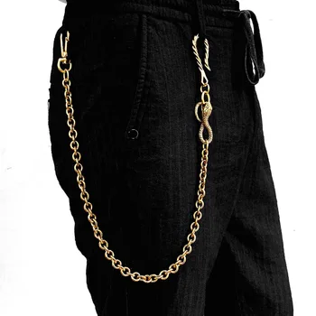 

Japanese Solid Brass Pants Trouser Chain Snake Biker Key Wallet Chain