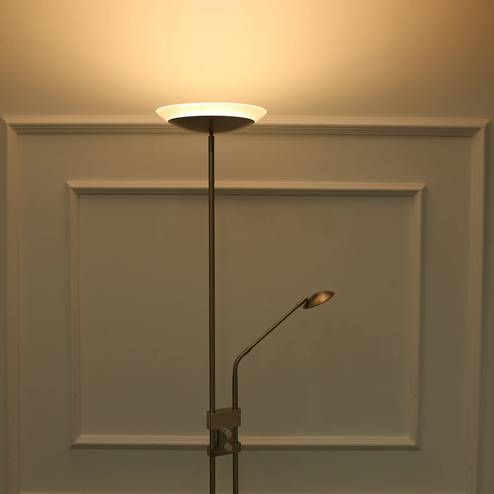 

Tomshine 71-Inch 15W LED Floor Lamp with 3W LED US Plug AC100V-240V Iron Dimmable Gooseneck Double Rotatable for Home Decor