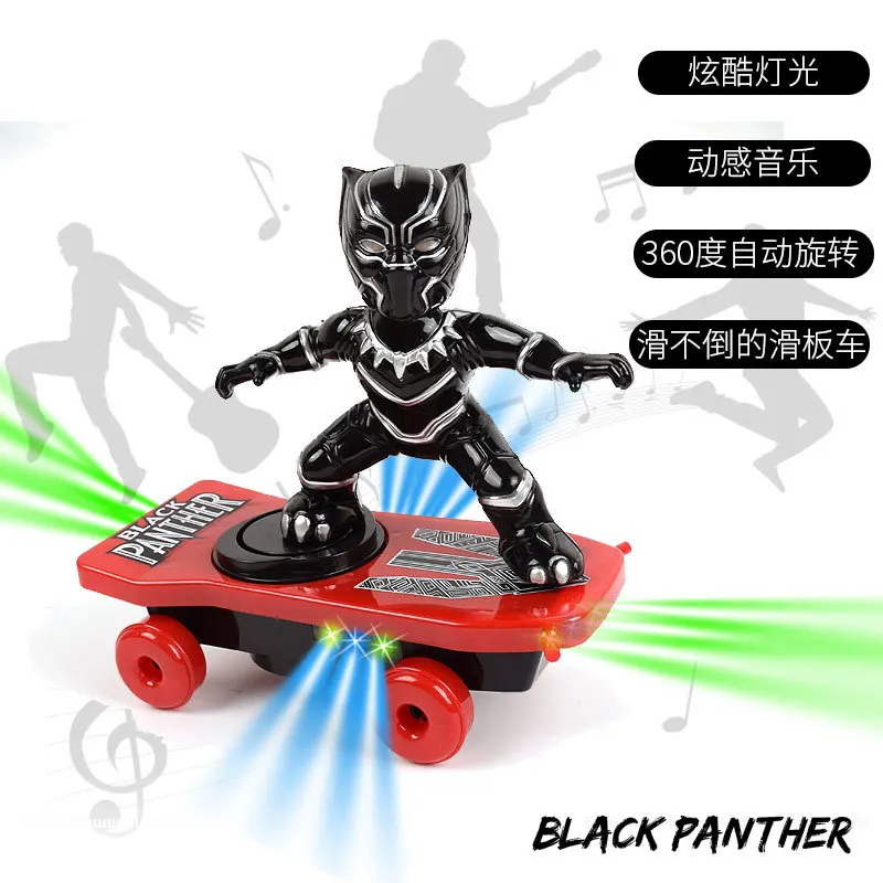 Goedkoop Spider Man Douyin stunt scooter, elektrische universele rotatie, rolling muziek, verlichting, kinderen cartoon speelgoed.