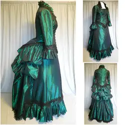 1860 S викторианской корсет готический/Гражданская война Southern Belle бальное платье Хэллоуин платья заказ r443