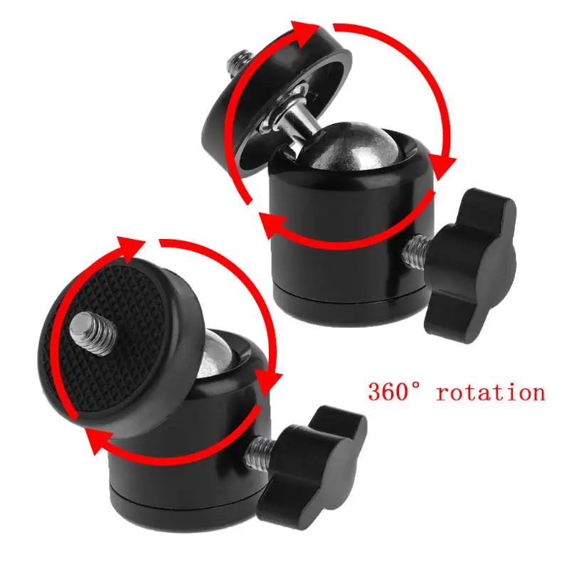 

1/4" Hot Shoe Mini Ball Head Flash Bracket Holder Mount Screw 360 Degrees For Camera Tripod