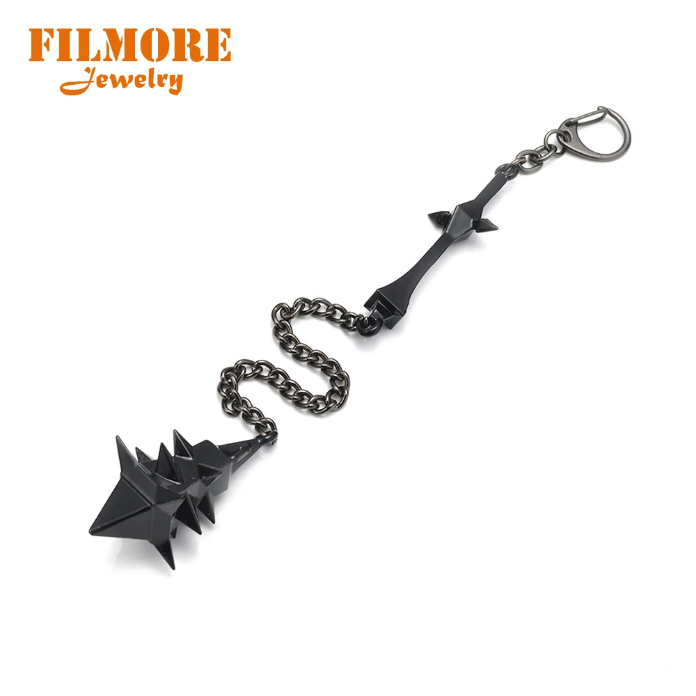 

Filmore Game LOL The Winter's Wrath Sejuani Weapon Model Keychain Flail Metal KeyRing Chain hammer Men Jewelry Cool Souvenirs