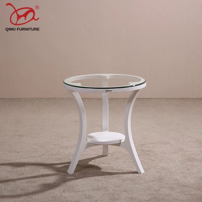 2018new Round minimalist modern wooden end table suitable for the living room solid wood tea table white antique furniture M257