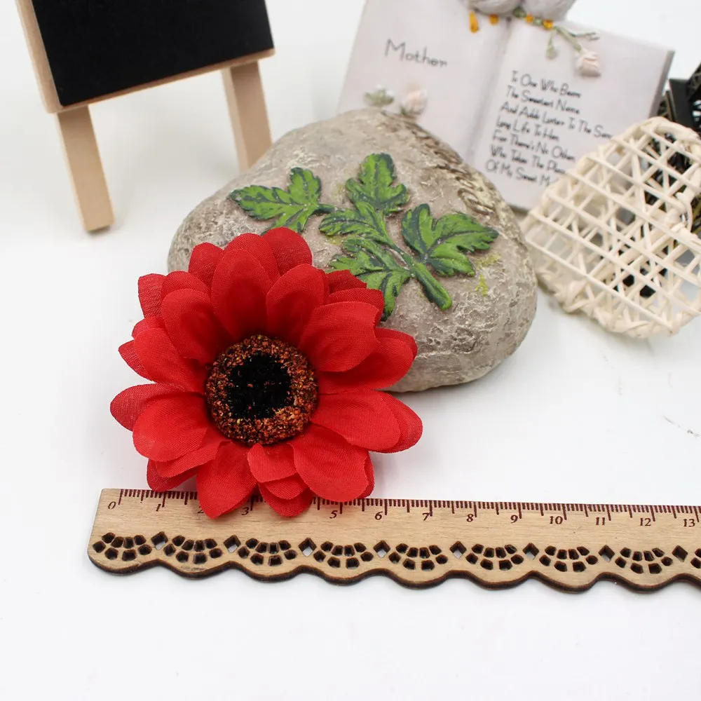 10pcs/lot 6.5cm Artificial Mini Silk Sunflower Head artificial flowers for Garden wedding car home decoration scrapbooking 10pcs/lot 6.5cm Artificial Mini Silk Sunflower Head artificial flowers for Garden wedding car home decoration scrapbooking