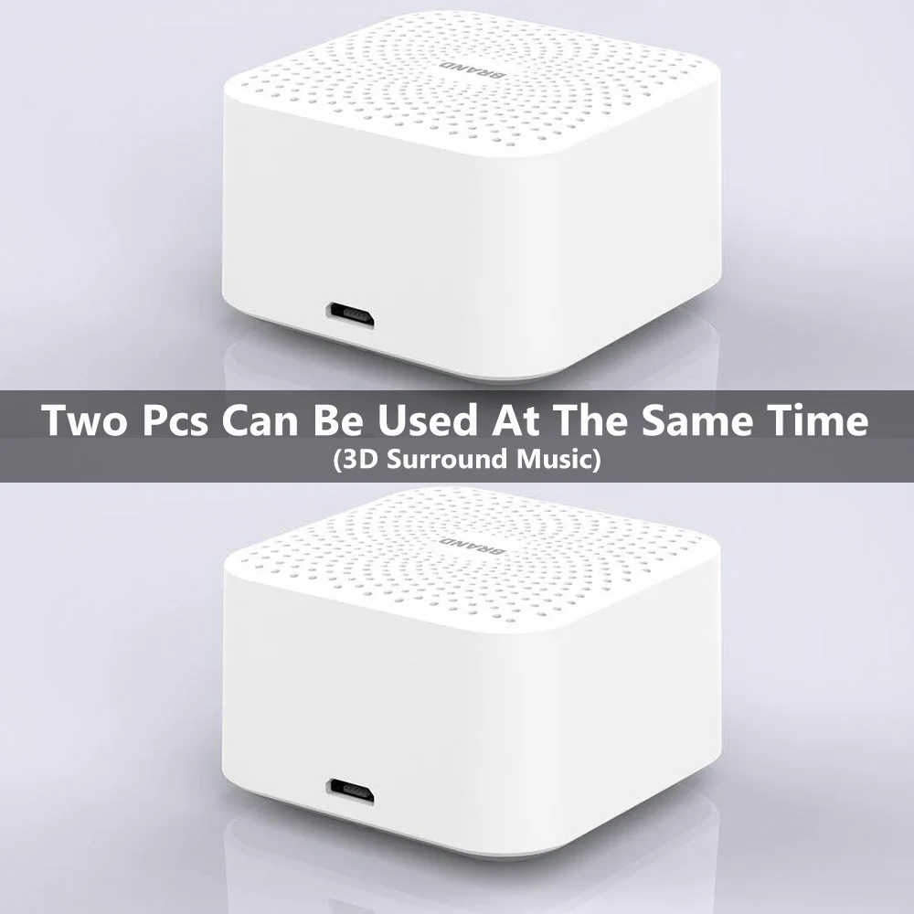 Portable TWS Bluetooth Speaker Power Bank Super Bass Stereo Audio Music High Power 4600mAh 20W 3D Surround Music For PC Game TV - Цвет: Two pcs M1