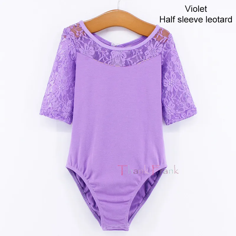 Violet leotard 2 Тренировочная одежда для занятий гимнастикой для Балетное платье для девочек детское кружевное трико, платье-пачка танцевальная одежда костюмы балетное трико юбки балерины, одежда - Цвет: Violet leotard 2